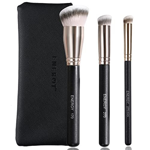 ENERGY Makeup Brushes Foundation Brushes for Liquid Makeup Professional Kabuki Foundation Brush Concealer Brush Under Eye Nose Contour Brush for Liquid Cream Powder Blending Buffing with Travel Case | Amazon (US)