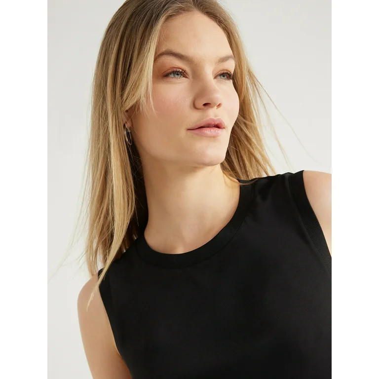 Scoop Women's Sleeveless Satin Midi Tank Dress, Sizes XS-XXL - Walmart.com | Walmart (US)