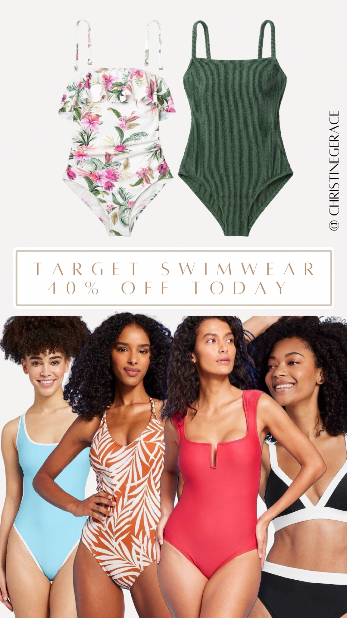 Target swim 40% off today !! Shop below 🛍️🛍️

#target #targetcircle #christinegerace 

#LTKFindsUnder50 #LTKSwim #LTKStyleTip