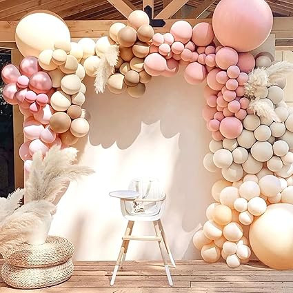 Sweet Baby Co. Dusty Rose Pink Balloon Garland Kit Arch with Matte Mauve, Nude, Taupe, Caramel, a... | Amazon (US)