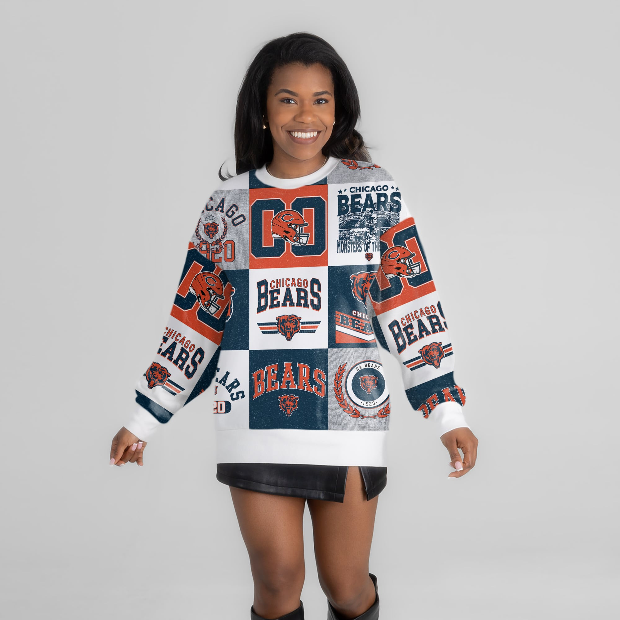 Chicago Bears Gameday Couture Women's Highlight Reel Repeat Premium Fleece Sweatshirt - White | Fanatics