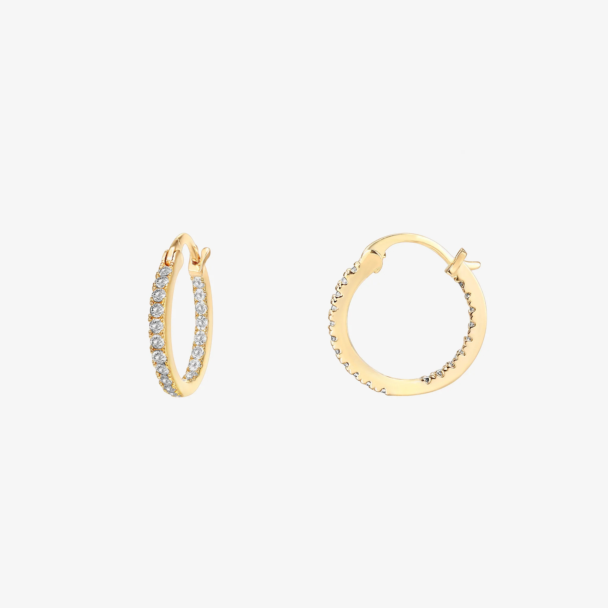 Slim 15mm Inside-Out Hoops â Yellow Gold | PAVOI