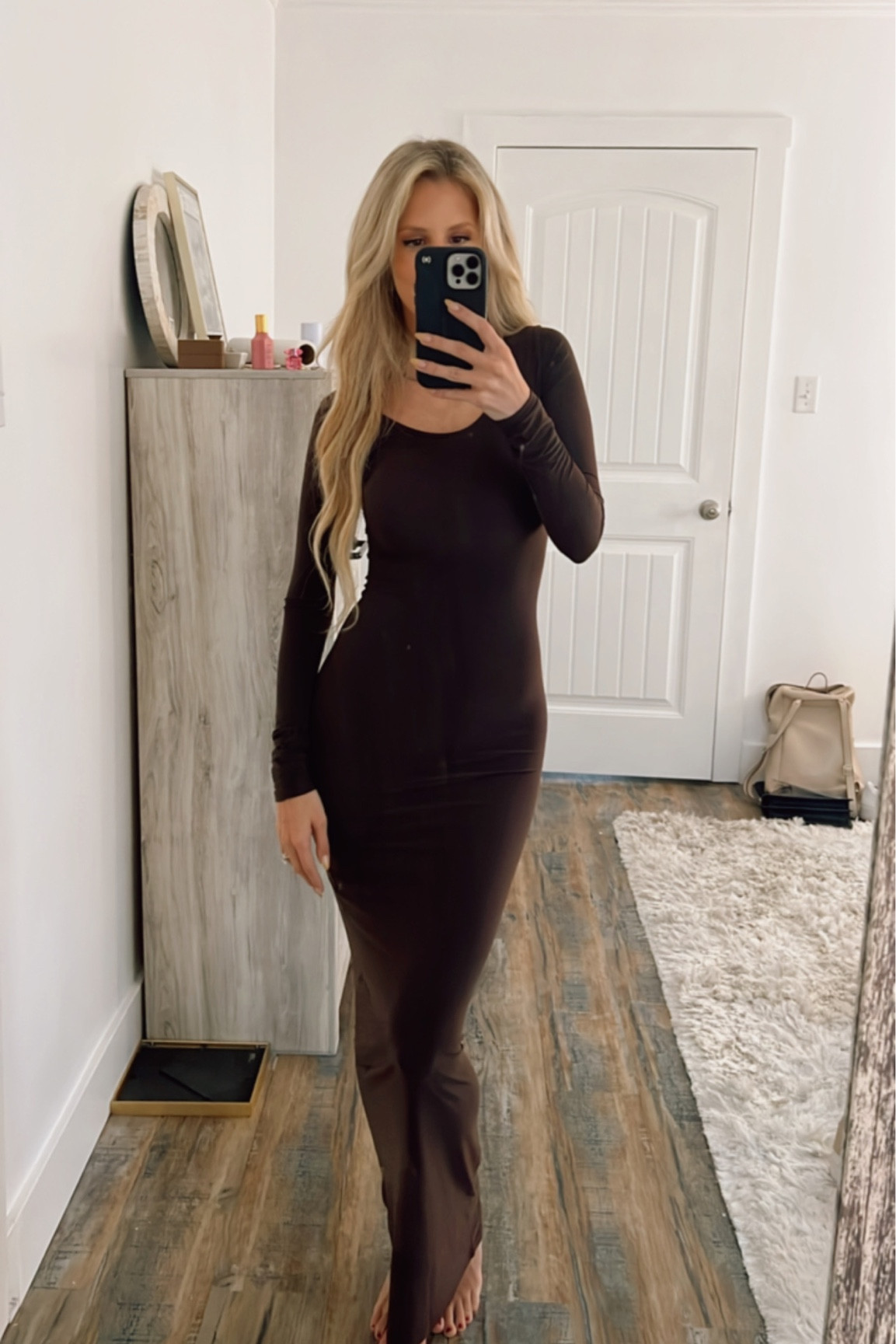 Skims Dupe 🤩 the perfect brown long sleeve maxi that accentuates and cinches in everything just right!

#LTKparties #LTKHoliday #LTKCyberWeek