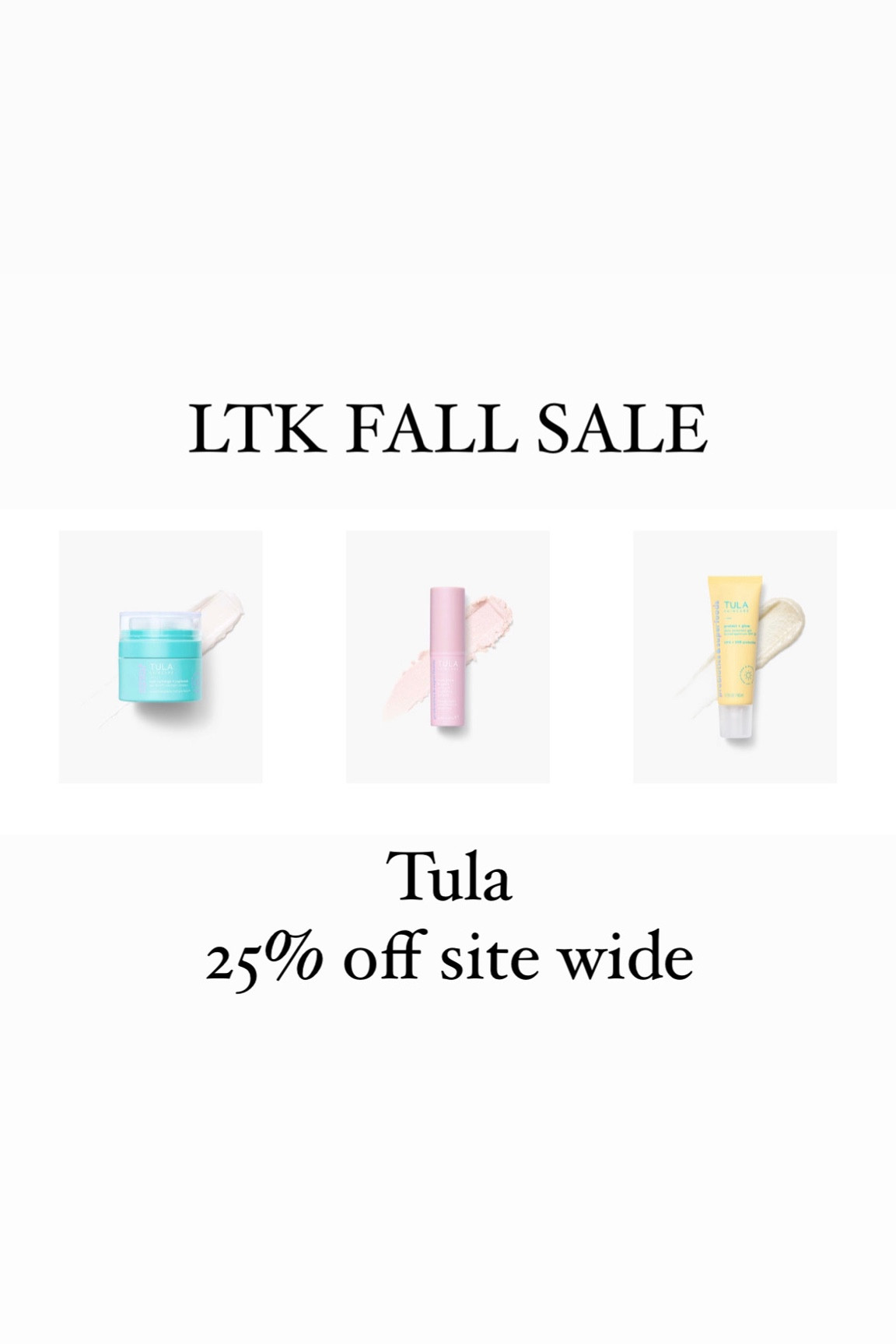 Tula is 25% off site wide only via the LTK app! My Tula Picks. . 
#tulasale #skincare 

#LTKbeauty #LTKSale #LTKsalealert
