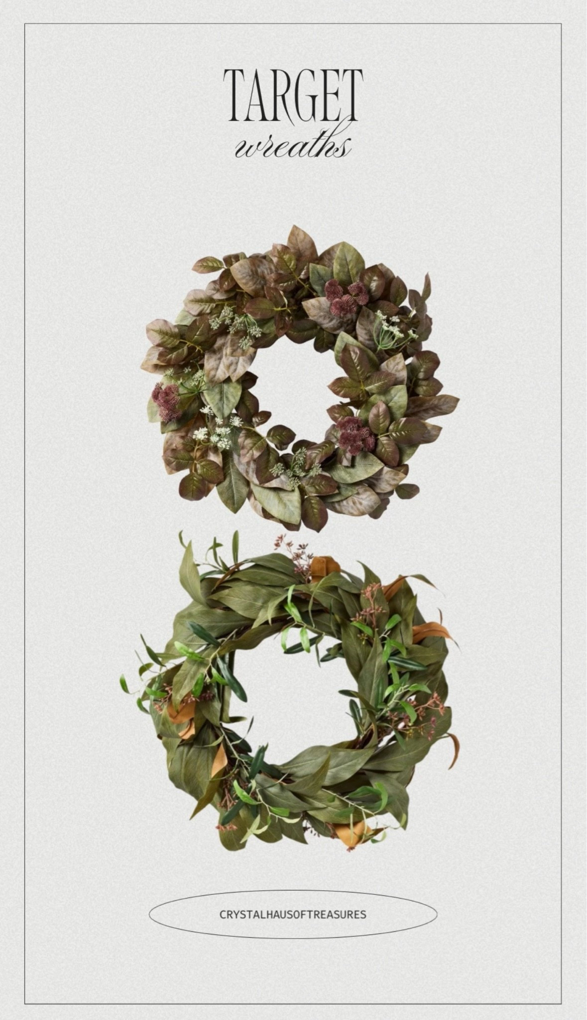 New gorgeous wreaths from Target. Affordable and they look so natural and pretty.

#target #wreaths #targethome #homedecor

#LTKdayinmylife #LTKSeasonal #LTKHome