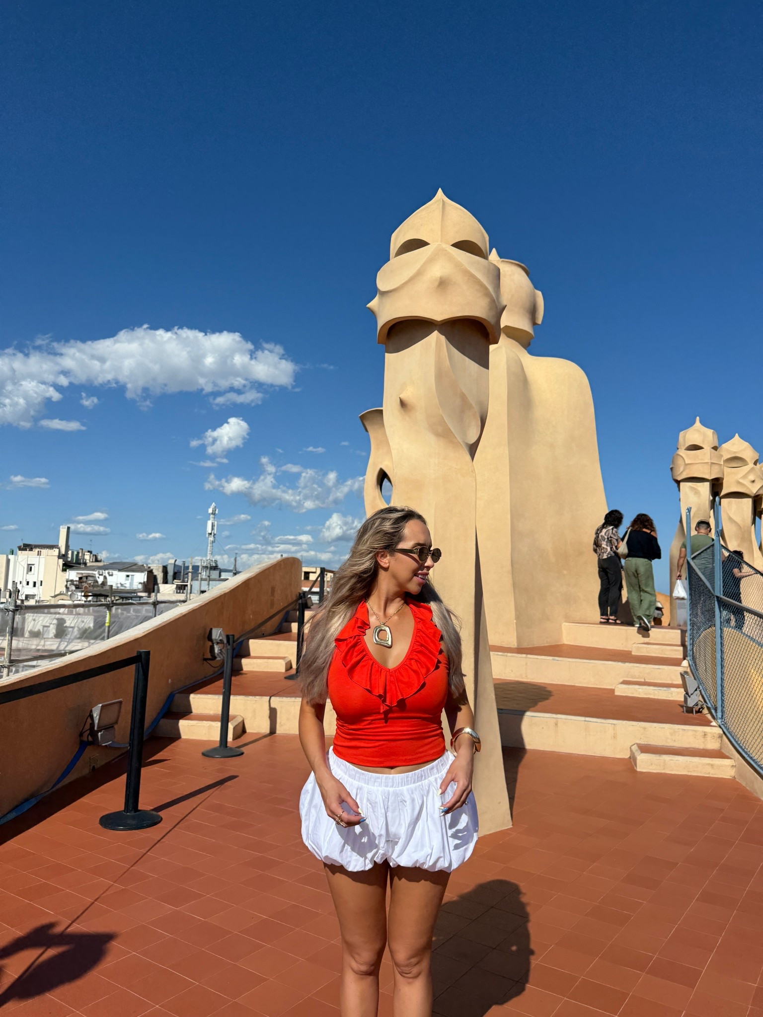 Bubble skirt, Artizia top, red top