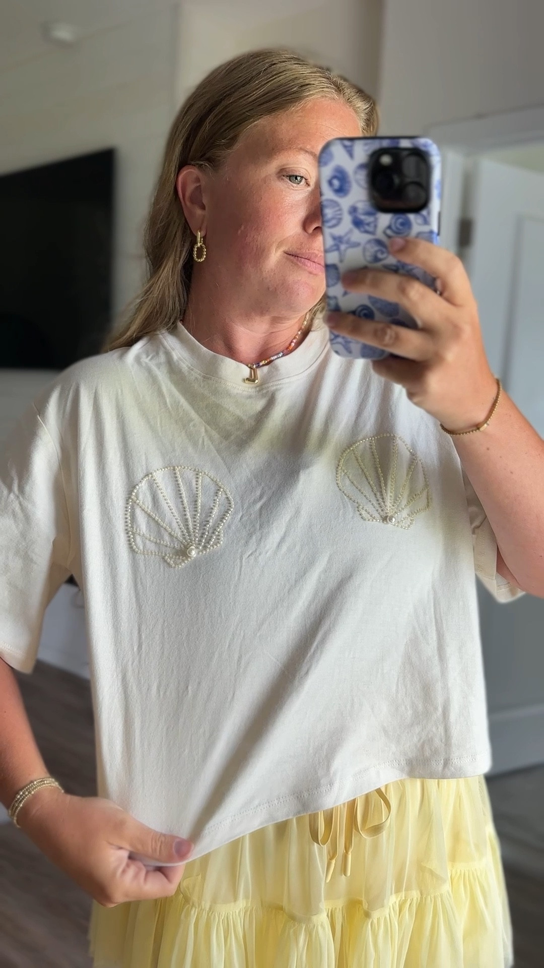 BEADED SEASHELL BOXY CROP TEE | COASTAL STYLE | BEADED SUMMER SHIRT #beaded #seashell #coastalstyle #beachaesthetic 

#LTKSummerEdit #LTKStyleTip