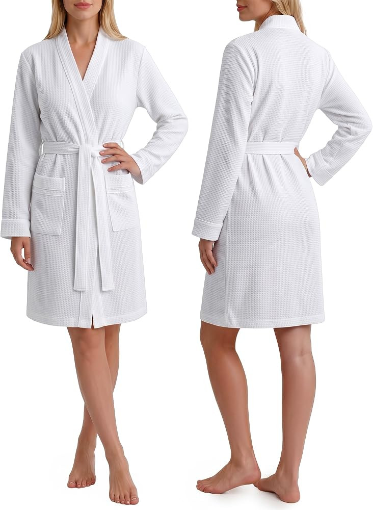 NY Threads Cotton Blend Waffle Robes for Women Knee-Length Soft Bathrobe | Amazon (US)