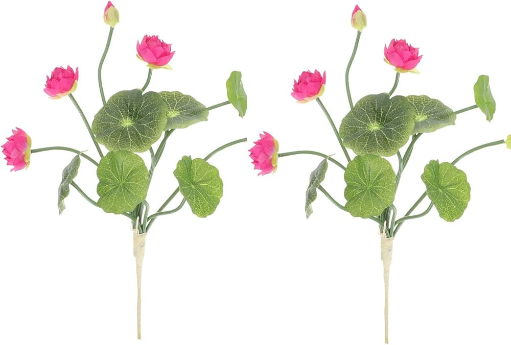 Gatuida 2Pcs Artifical Lotus Flowers, Silk Flower Artificial Flowers Photography Prop Mini Lotus ... | Amazon (US)