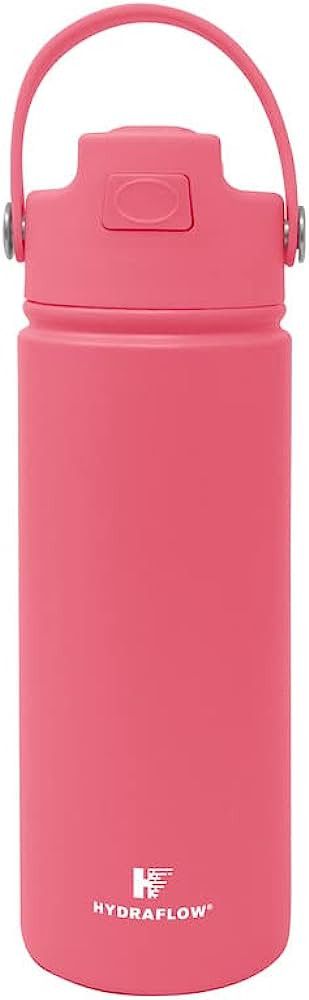 Hydraflow Hybrid - Triple Wall Vacuum Insulated Water Bottle with Flip Straw (17oz, Coral) Stainl... | Amazon (US)
