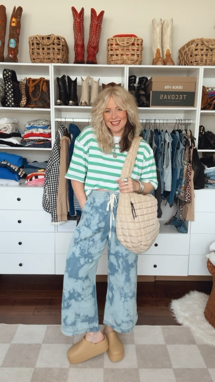 2 $18 tops styled 2 fun ways for spring 
First Look
•Top - I did a small but if you want the boxier fit stay true to size. 
•Denim wash drawstring pants - size M and from @threebirdnest (save with code MANDIE20MAULDIN) link is 👇🏼
https://collabs.shop/yxhqqt
•Crocs - sized down
Second Look 
•Top - same fit as I said above 
Pants - M
•Checkered Vans - sized down 

Earrings are @shopbeljoy save with code MANDIE25 
Silver link necklace is @twistedsilver save with code MANDIE20 


#LTKStyleTip #LTKWatchNow #LTKOver40
