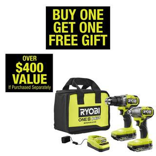 RYOBI ONE+ HP 18V Brushless Cordless 1/2 in. Drill/Driver and Impact Driver Kit w/(2) 2.0 Ah Batt... | The Home Depot
