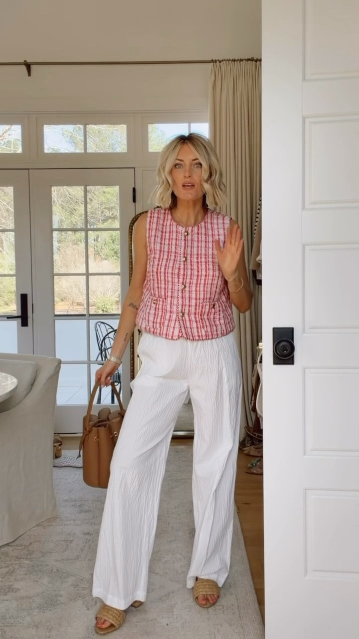 This pink plaid vest looks so cute with these white seersucker pants! An elevated spring look that’s also super affordable! Use LOVERLY20 for 20% off the Anthropologie accessories (my code ends tonight - 20% off Anthro when you spend $100 or more)! Wearing S in top & XS in pants!

Loverly Grey, spring outfit, Target, Walmart, workwear, plaid top, seersucker pants 

#LTKSeasonal