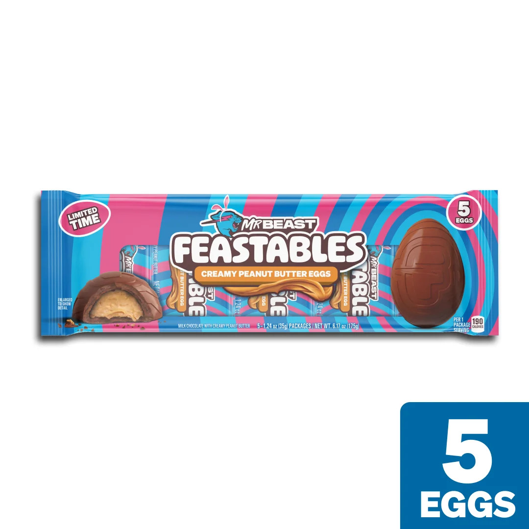 Feastables MrBeast Easter Egg Peanut Butter Cup (35g), 5 Count | Walmart (US)