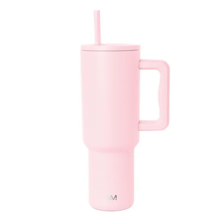 Simple Modern 40 fl oz Insulated Stainless Steel Trek Tumbler with Straw Lid | Blush | Walmart (US)