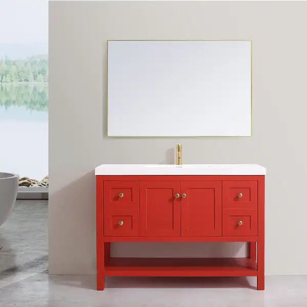 Winslow 48" Single Bathroom Vanity Set - Red | Bed Bath & Beyond