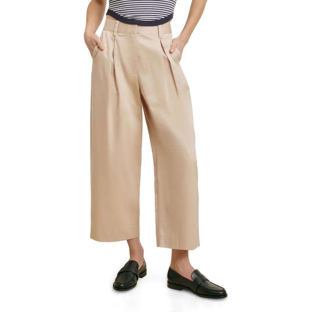Favorite Daughter The London Wide Leg Pants in Light Khaki at Nordstrom, Size 4 | Nordstrom