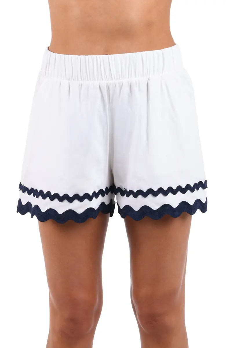 La Blanca Poolside Rickrack Linen Blend Cover-Up Shorts | Nordstrom | Nordstrom