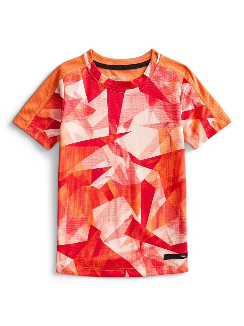 Athletic Works Boys' Print Performance Tee with Short Sleeves, Sizes 4-18 & Husky | Walmart (US)