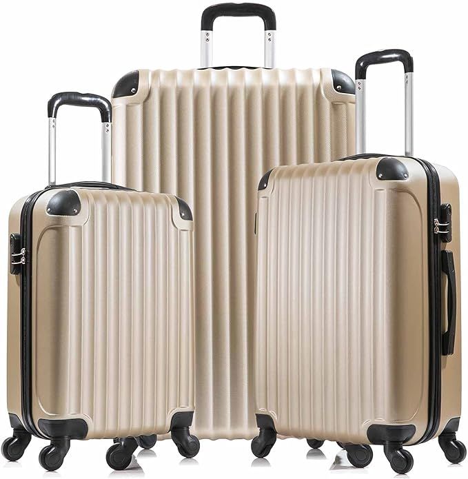 CAMORSA HU0021, CAMORSA 4 Piece Luggage Sets, Hardshell Travel Suitcase, Lightweight ABS Luggage ... | Amazon (US)