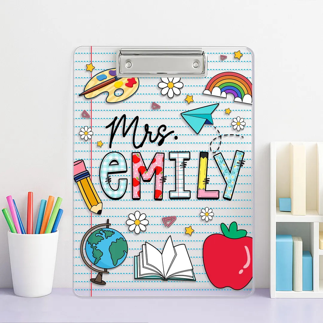 Teacher Appreciation Gifts, Personalized Teacher Clipboard, Custom Acrylic Clipboard With Teacher... | Etsy (US)