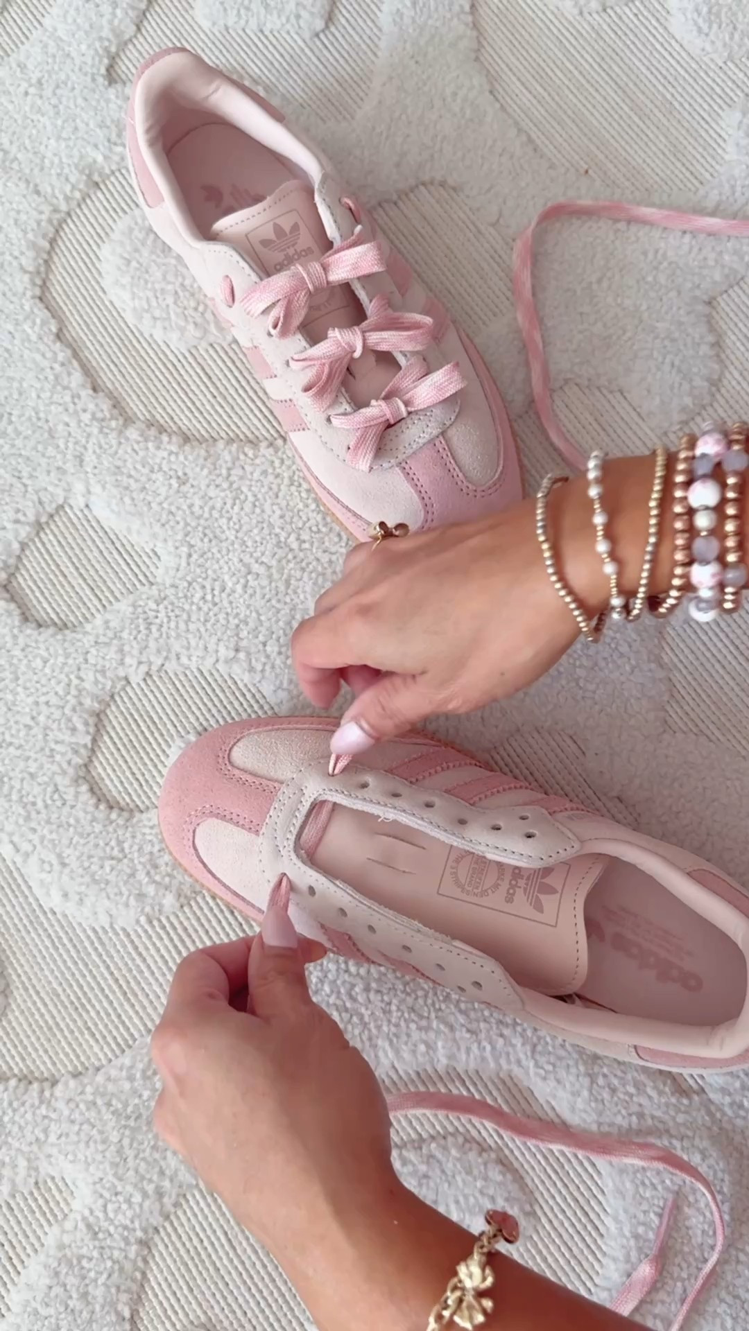 How to tie bow laces to pink sambas sneakers 

#LTKShoeCrush #LTKFindsUnder100 #LTKStyleTip