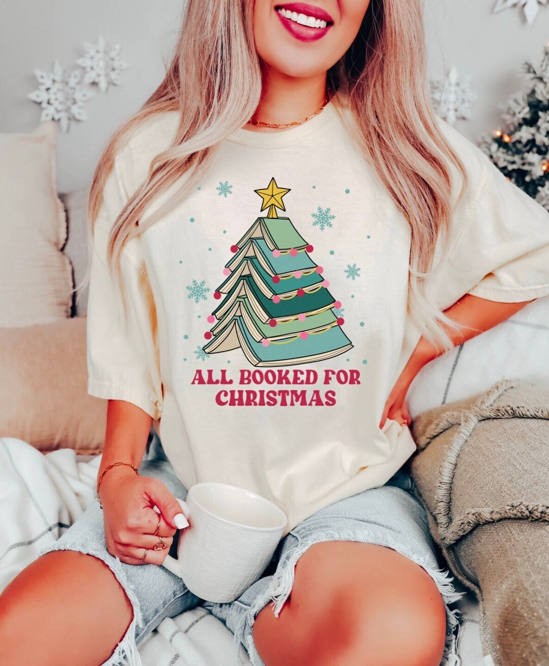 Christmas Book Tree Shirt Christmas Gift for Teacher Teacher - Etsy | Etsy (US)