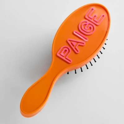 Mini Fine Line Custom Hair Brush - Tangerine Orange/Pink | BaubleBar