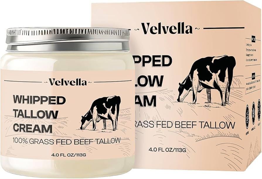 Beef Tallow for Skin - 100% Organic Grass-Fed Tallow Whipped Moisturizer | Unscented, Face + Body... | Amazon (US)