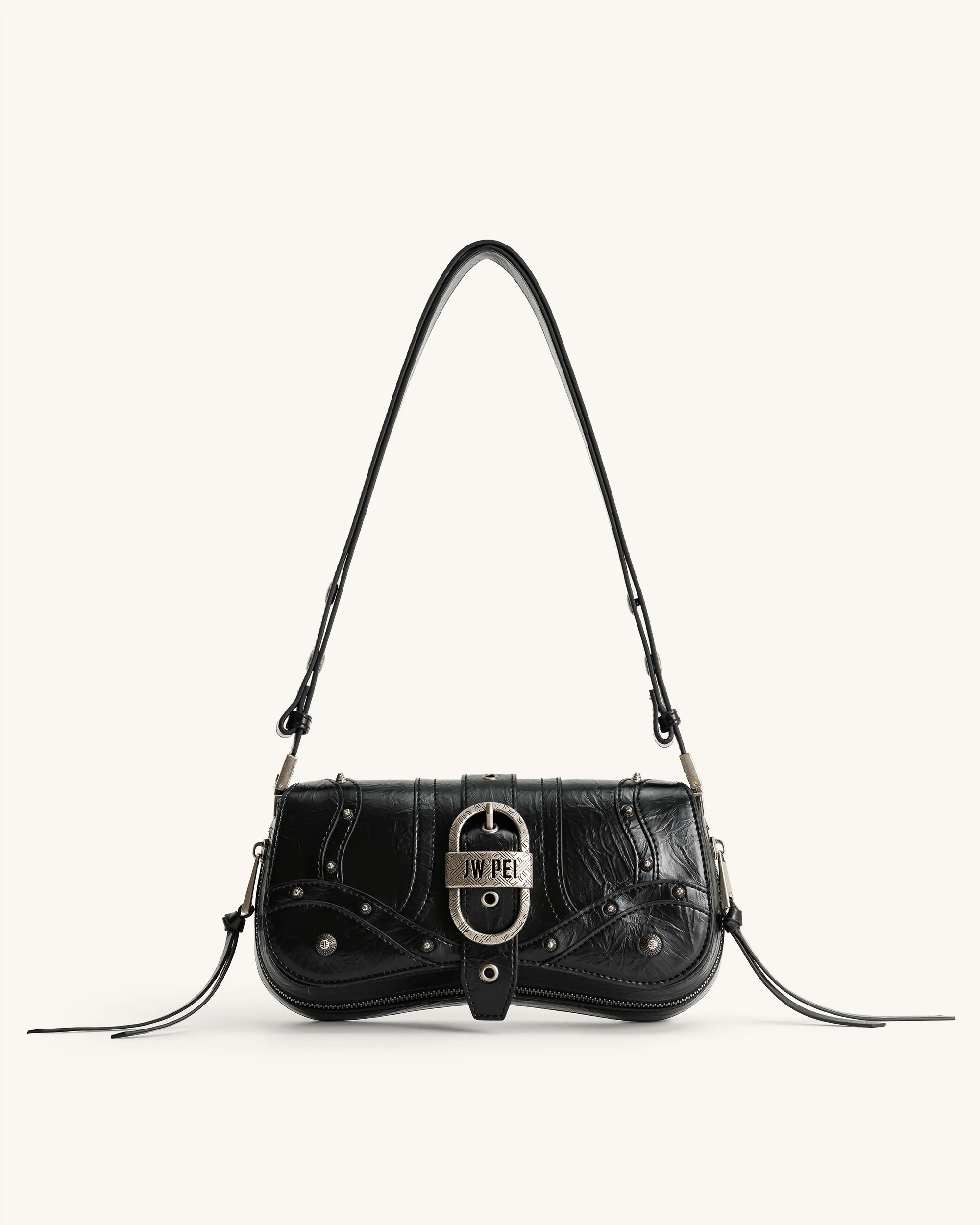 Joy Crushed Shoulder Bag - Black | JW PEI US