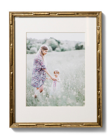 14X16 Matted To 8X10 Metallic Bamboo Textured Wall Portrait | TJ Maxx