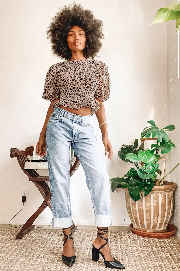 XOXO Beige Leopard Print Smocked Puff Sleeve Top | Lulus (US)