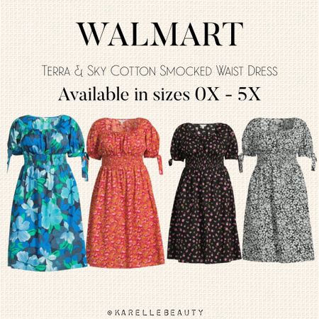 Walmart Terra & Sky Plus Size Cotton Smocked Waist Dress. 

#LTKfindsunder50 #LTKSeasonal #LTKplussize