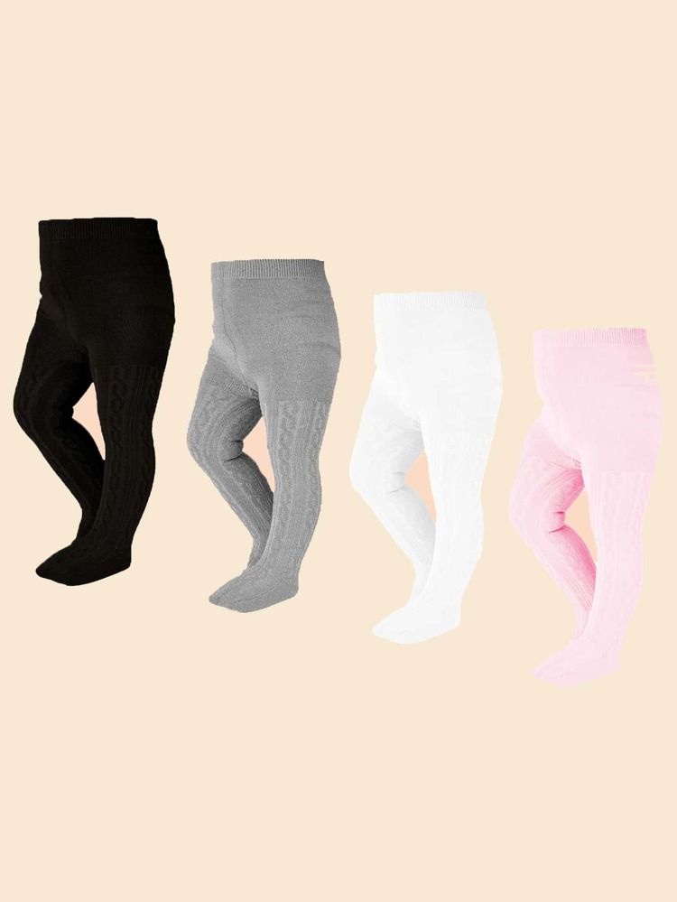 4pairs Baby Solid Tights | SHEIN