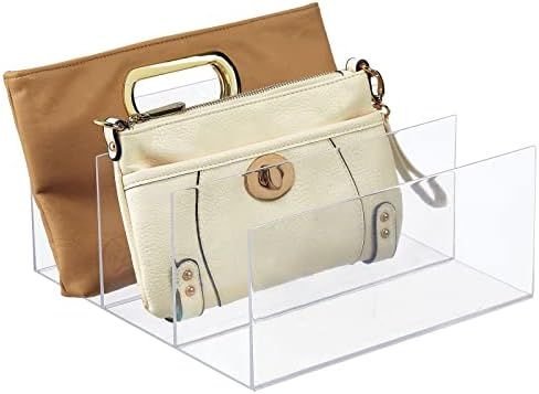 mDesign Plastic Woman Purse, Handbag Organizer, Perfect Closet Divider Storage System for Zipper ... | Amazon (US)