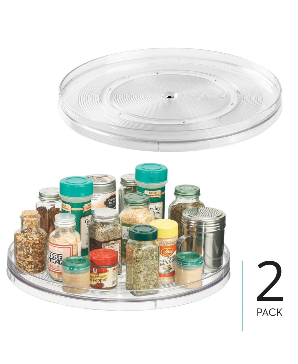 iDesign 14.5-Inch Round Lazy Susan Organizer - Set of 2 - Clear - Clear | Macy's