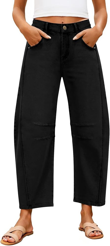ZISICA Womens Barrel Jeans for Women Trendy 2026 High Waisted Wide Leg Stretchy Baggy Ankle Denim... | Amazon (US)
