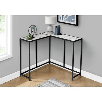 Narrow Corner Console Table For Entryway And Living Room, Contemporary Design With White Marble-Look Top And Sturdy Metal Frame | Wayfair North America
