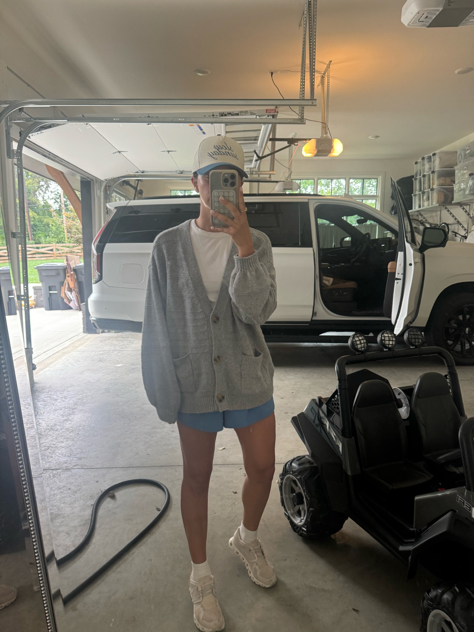 Cardigan is nsale but sold out, linking some oversized options. 

My blue shorts are Abercrombie but sold out, linking the same ones in dif colors. 