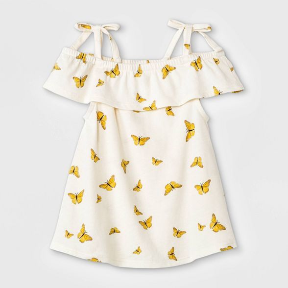 Grayson Mini Baby Girls' 2pc Butterfly Tencel Top & Skirt Set - White | Target