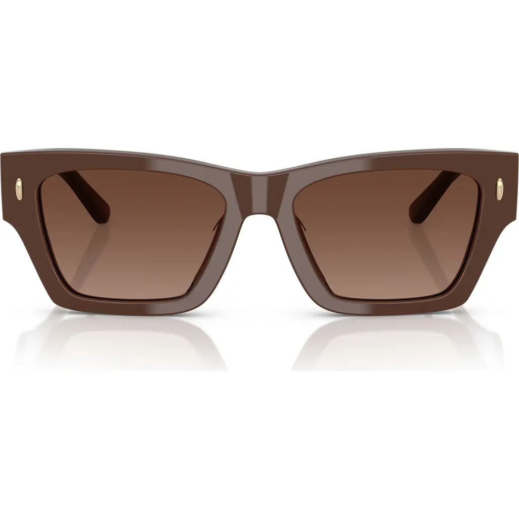 Tory Burch 52mm Rectangular Sunglasses in Brown Gradient at Nordstrom | Nordstrom