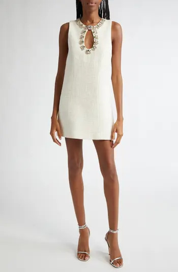 Cinq à Sept Franchelle Crystal Embellished Tweed Minidress | Nordstrom | Nordstrom