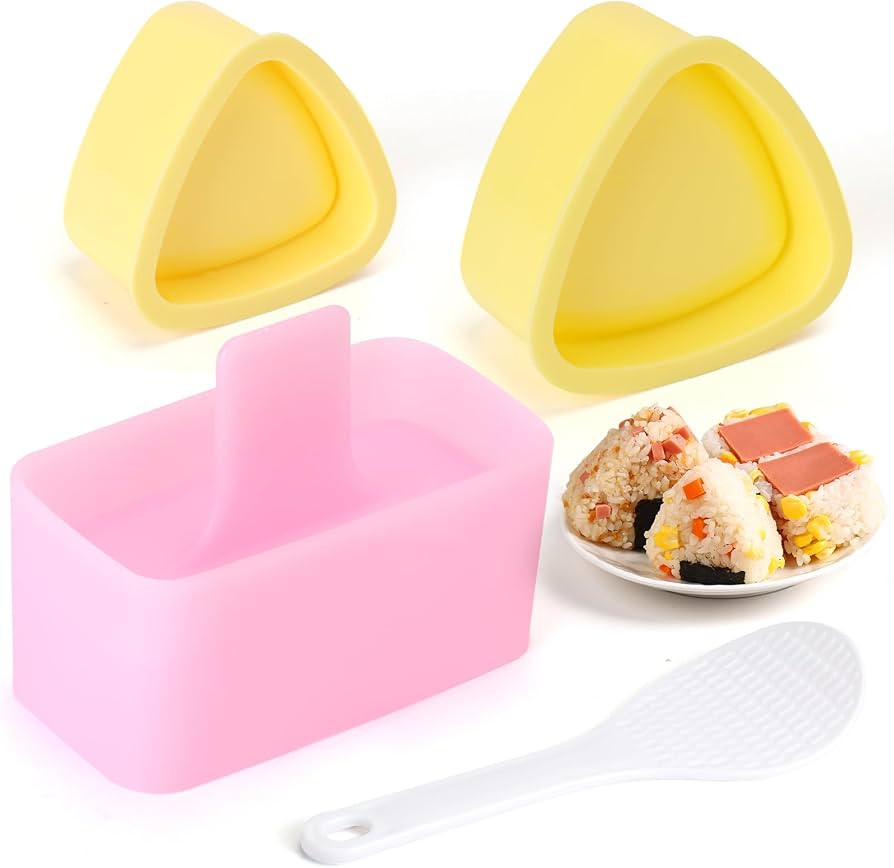 Serqd 3 Pack Onigiri Sushi Maker Mold kit， Classic Triangle Rice Musubi Press Mold for Kid Lunc... | Amazon (US)