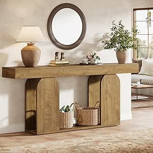 Tribesigns Farmhouse Wood Console Table, 70.9-Inch Entryway Accent Table with U-Shaped Base, 2-Ti... | Amazon (US)