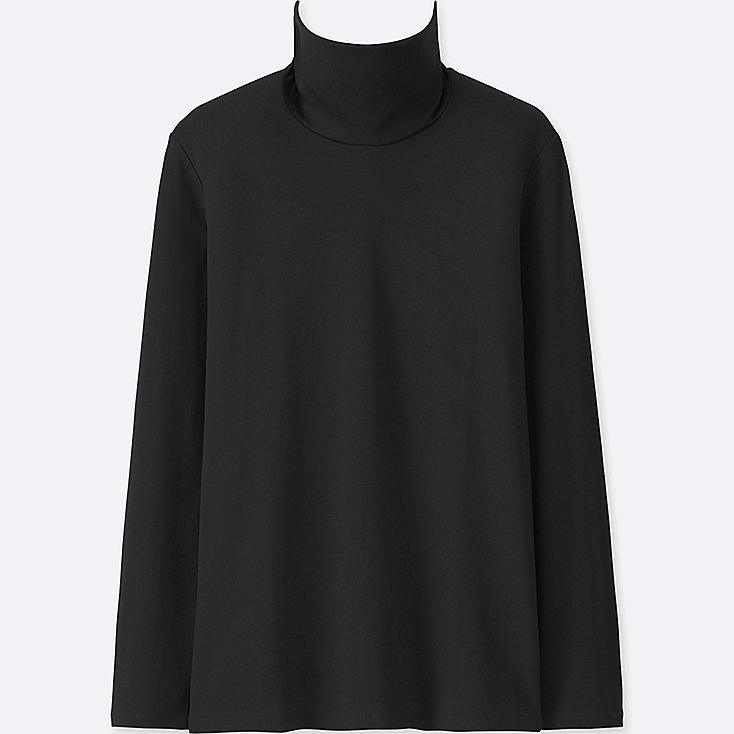 UNIQLO Women's Compact Cotton Turtleneck Long-sleeve T-Shirt, Black, XXS | UNIQLO (US)