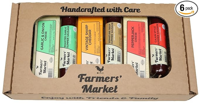 Farmers' Market Wisconsin Meat & Cheese Gift Basket - Charcuterie Meat and Cheese Platter Include... | Amazon (US)