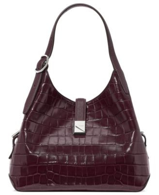 kate spade new york Deco Croc Embossed Large Satchel Handbag - Blackberry Jam | Macy's