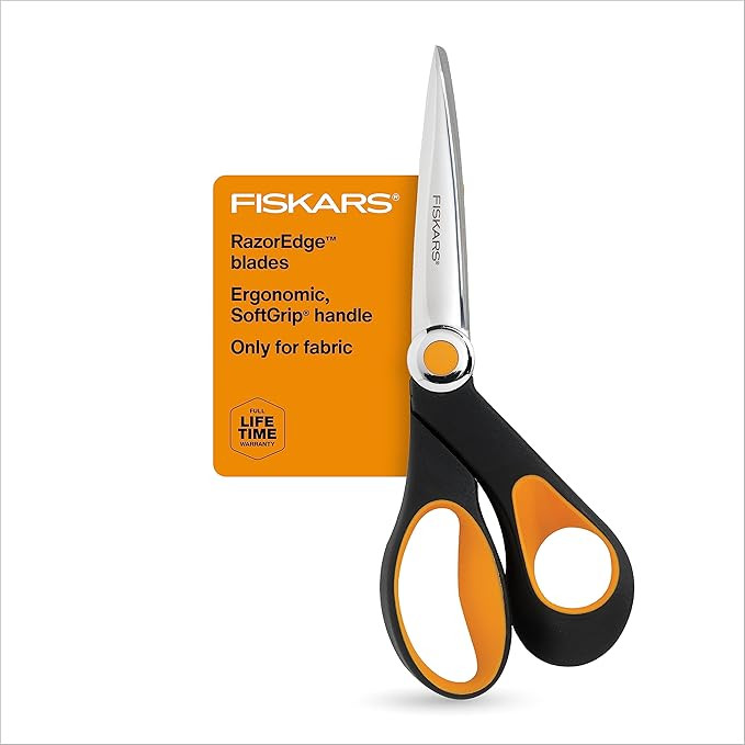 Fiskars RazorEdge SoftGrip Fabric Scissors - 8" Blade Scissors Heavy Duty with Ergonomic Handle a... | Amazon (US)