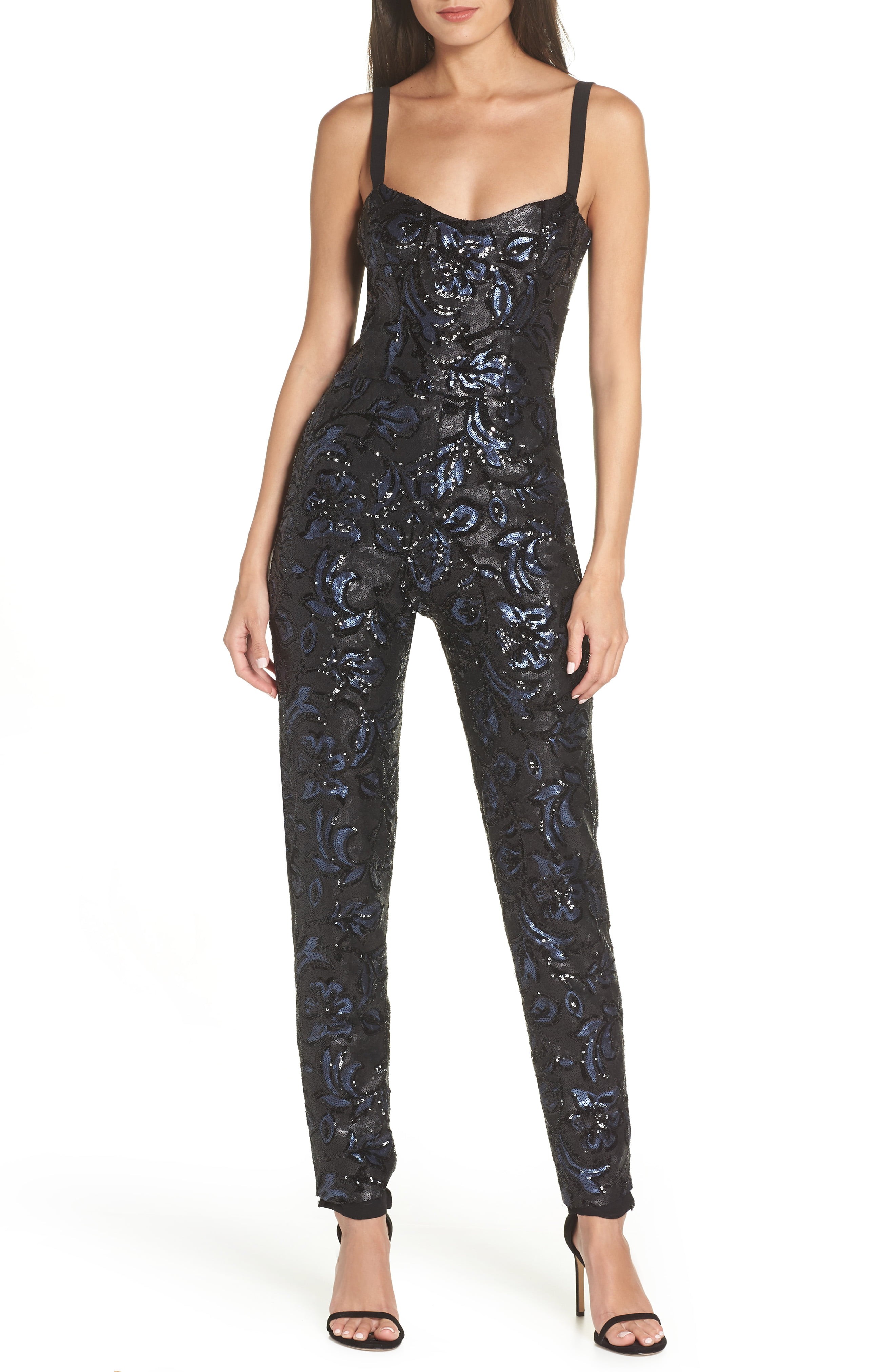 Dress the Population Chloe Sequin Brocade Jumpsuit | Nordstrom