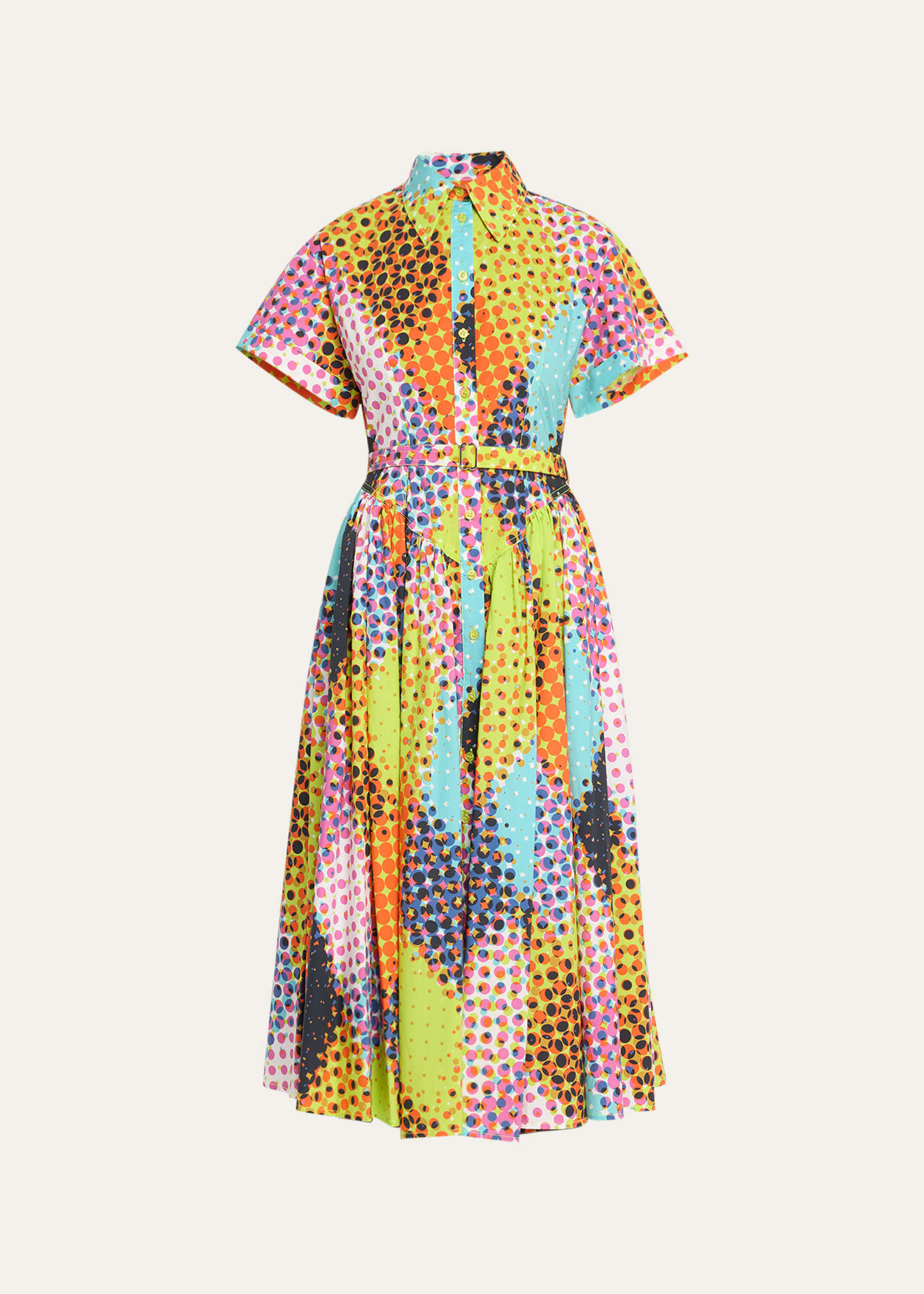 Halftone Harlequin Smart Shirtdress with Belt | Bergdorf Goodman
